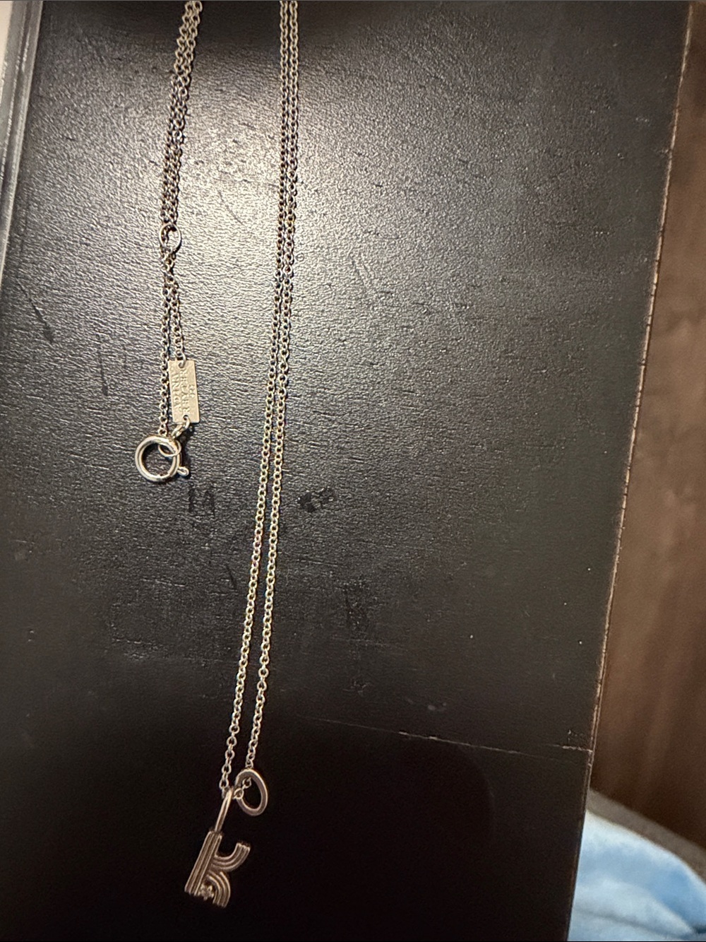 Adina Reyter Sterling Initial 'K' Pendant Necklace in Silver - Picture 4 of 4